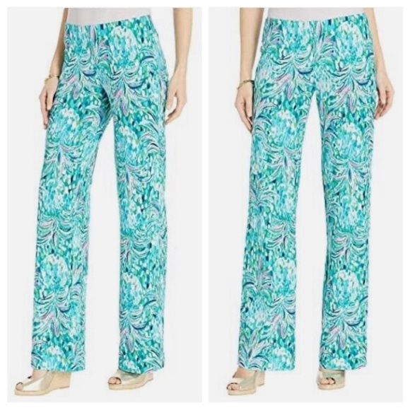Lilly Pulitzer Georgia May Palazzo Pants Emerald Isle Pineapple of My Eye Print